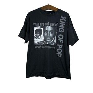 Michael Jackson King of Pop "YOU ARE NOT ALONE" Y2K Men's T-Shirt Unisex Size L